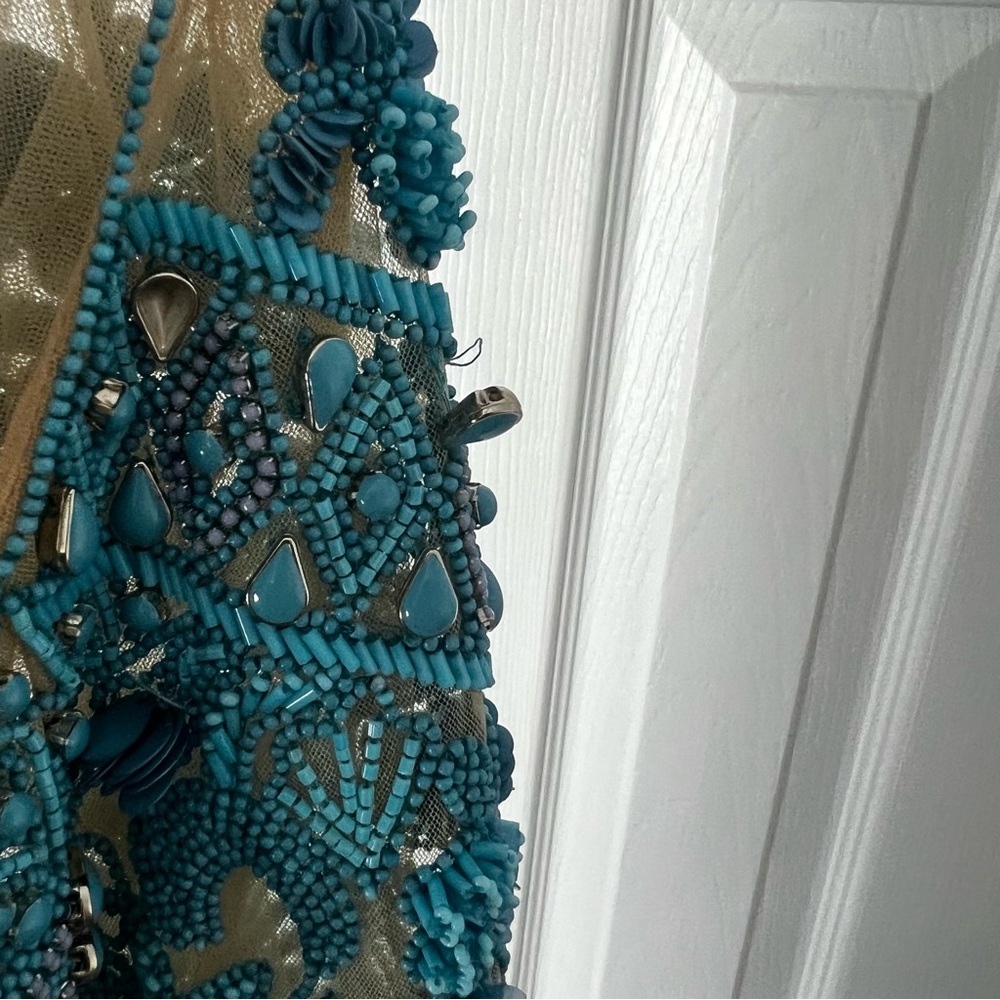 Cult Gaia Evangeline Beaded Jeweled Mini Dress in blue Size 00 $2998 - Picture 14 of 15